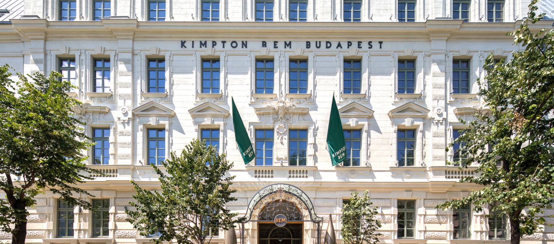 The historic facade of Kimpton BEM Budapest